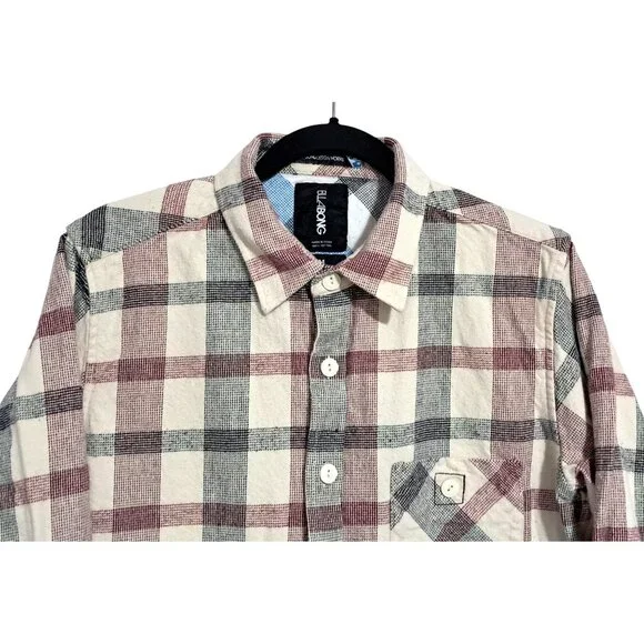 Vintage 90s Billabong Design Works Plaid Flannel Shirt Size M Surf Style - Picture 5 of 13